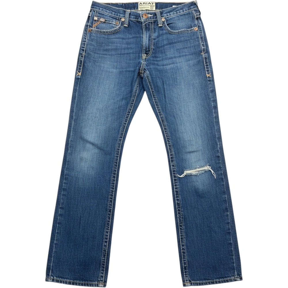Ariat M5 Winfield Straight Leg Jeans Mens Size 32x36 Medium Wash Distressed
